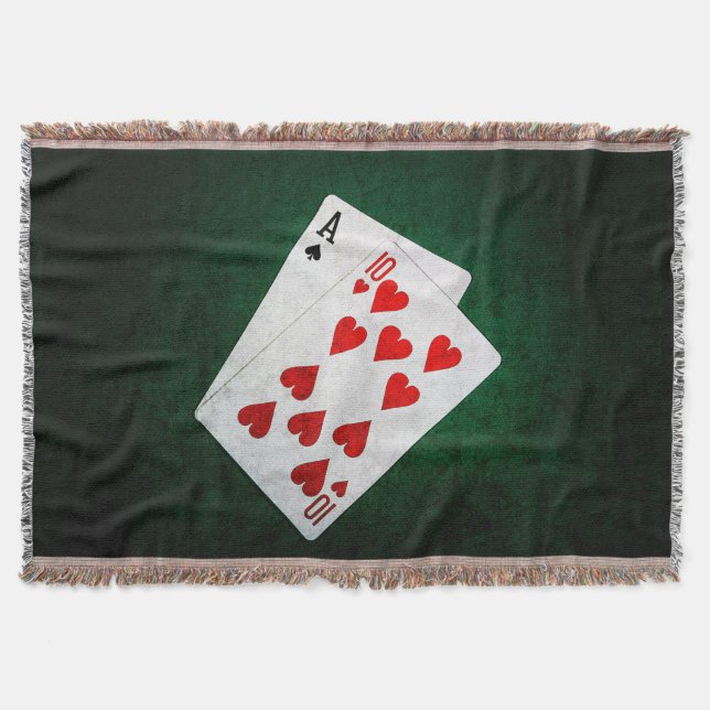 Blackjack 21 point - Ace, Ten Throw Blanket (Front)