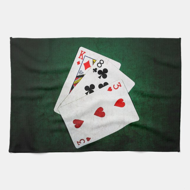 Blackjack 21 point - King, Eight, Three Tea Towel (Horizontal)