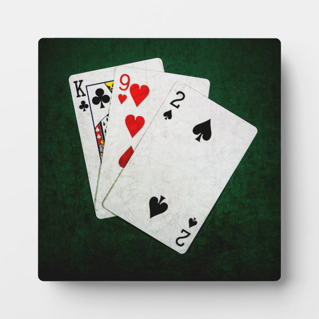Blackjack 21 point - King, Nine, Two Plaque (Front)