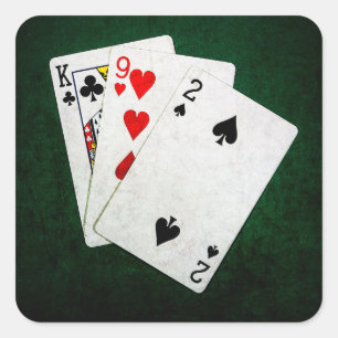 Blackjack 21 point - King, Nine, Two Square Sticker