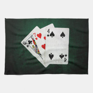 Blackjack 21 point - Queen, Seven, Four Tea Towel