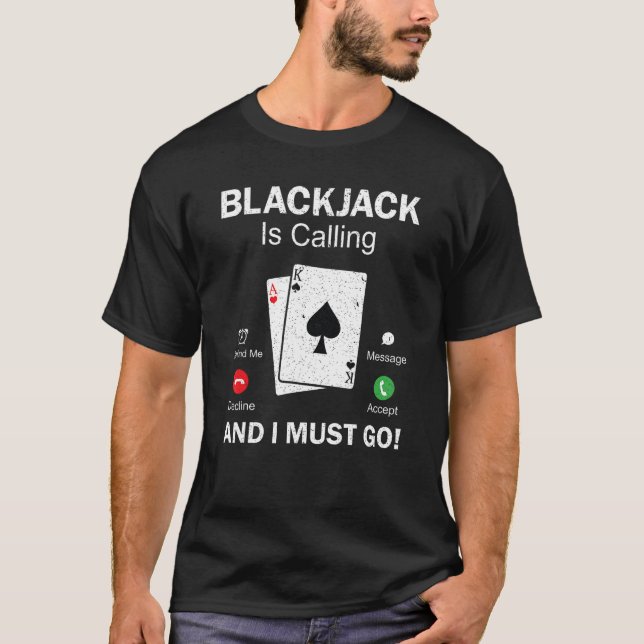 BlackJack Gambling 21 Blackjack T-Shirt (Front)