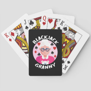 Blackjack granny   Funny blackjack grandma Playing Cards