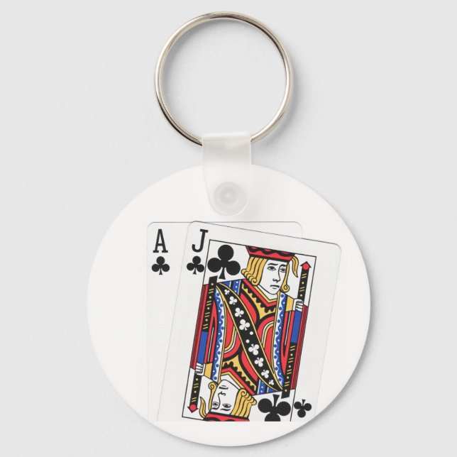 Blackjack Players Lucky Keychain (Front)