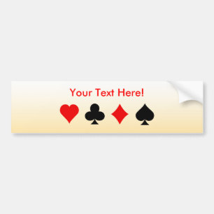 Blackjack / Poker Card Suits: Bumper Sticker