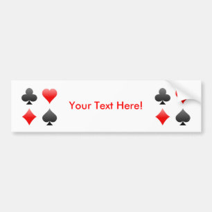 Blackjack / Poker Card Suits: Vector Art: Bumper Sticker
