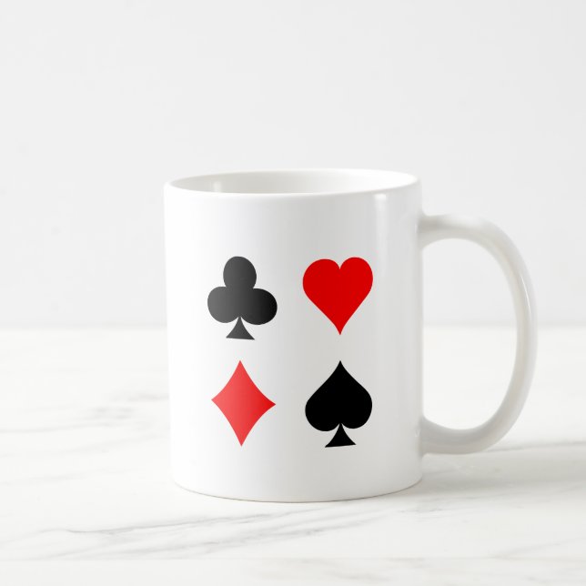 Blackjack / Poker Card Suits: Vector Art: Coffee Mug (Right)