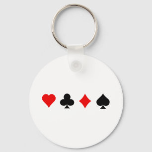 Blackjack / Poker Card Suits: Vector Art: Key Ring