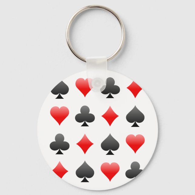 Blackjack / Poker Card Suits: Vector Art: Key Ring (Front)