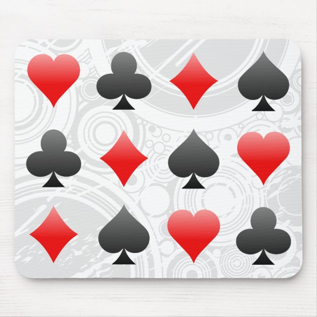 Blackjack / Poker Card Suits: Vector Art: Mousepad (Front)
