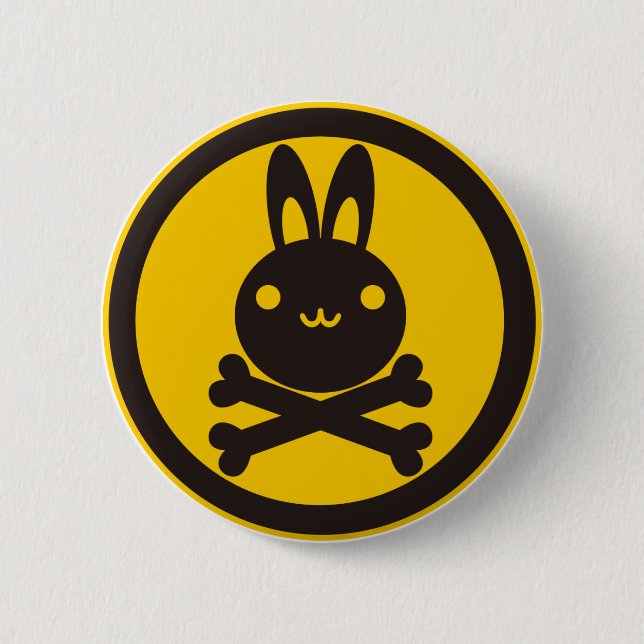 BlackJack(Rabbit) 6 Cm Round Badge (Front)