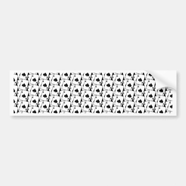 Blackjack Spades Black Bumper Sticker (Front)
