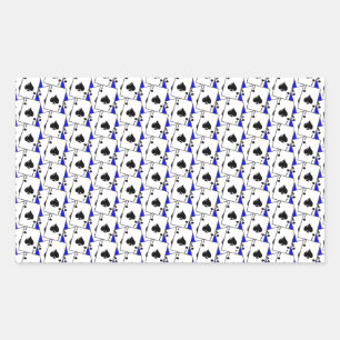 Blackjack Spades Blue Rectangular Sticker