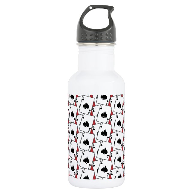 Blackjack Spades Red Large 532 Ml Water Bottle (Front)
