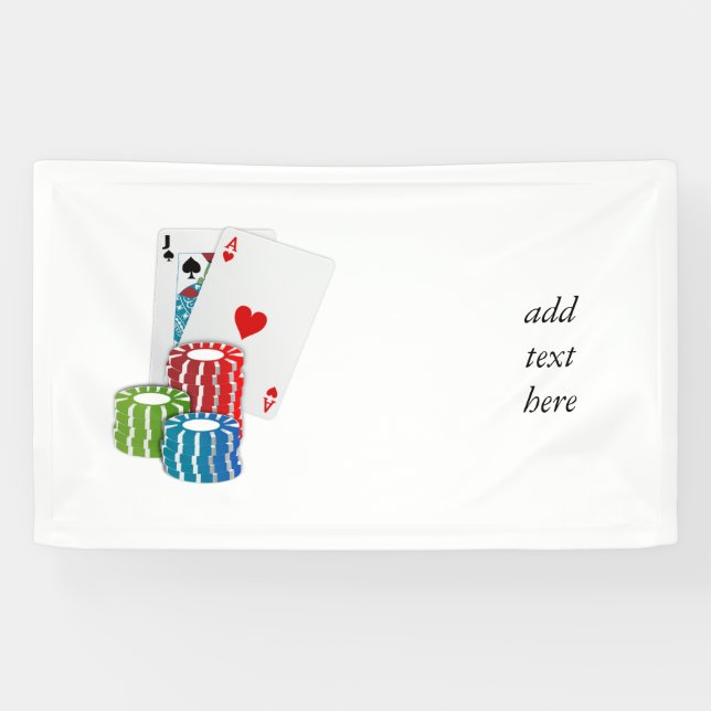 Blackjack with Poker Chips Banner (Horizontal)