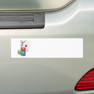 Blackjack with Poker Chips Bumper Sticker