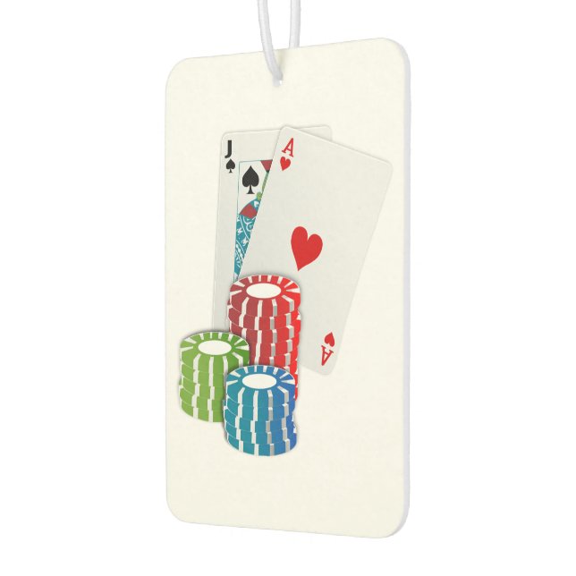 Blackjack with Poker Chips Car Air Freshener (Left)