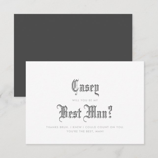 Blackletter Best Man Invitation (Front/Back)