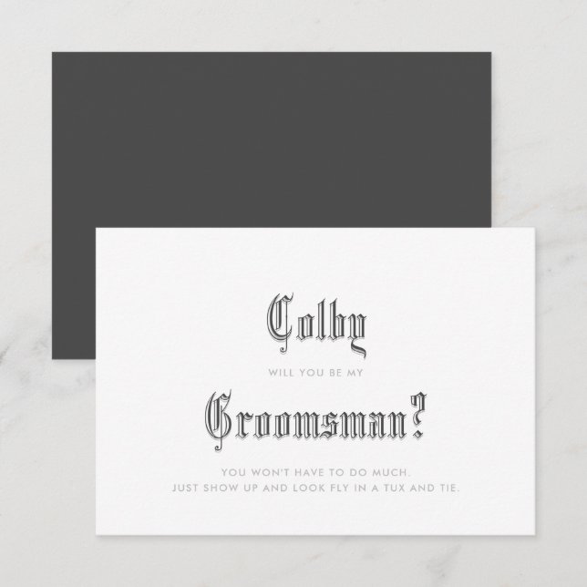 Blackletter Groomsman Invitation (Front/Back)