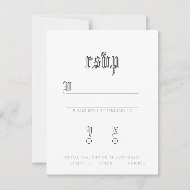 Blackletter RSVP Card (Front)