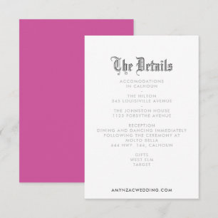 Blackletter Wedding Details Enclosure Card