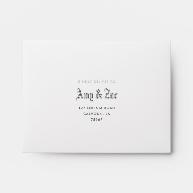 Blackletter Wedding RSVP Envelope (Front)