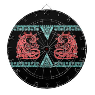 Blacklight Aztec Warrior Hieroglyph Dartboard