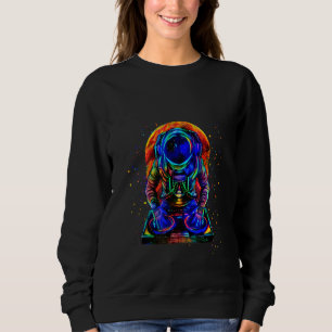 Blacklight Dj Astronaut Playing Music Outer Space  Sweatshirt