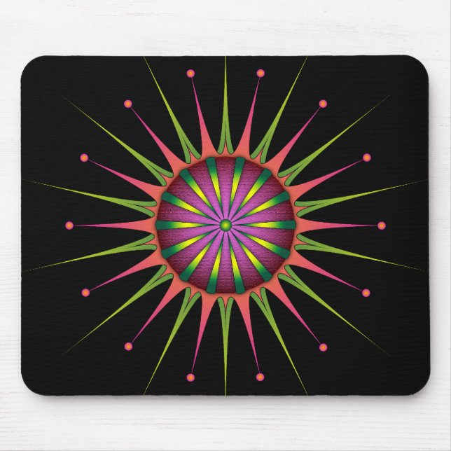 Blacklight Flower Mouse Mat (Front)