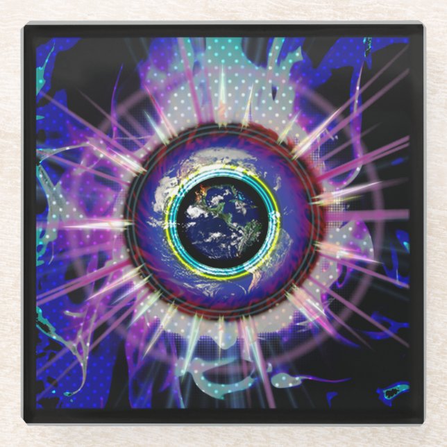 Blacklight Looking Glass Coaster (Front)