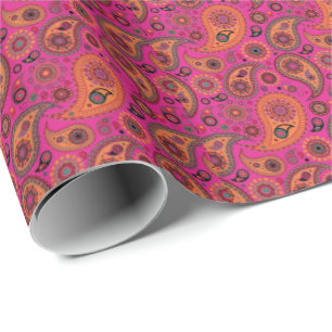 Blacklight Paisley Wrapping Paper