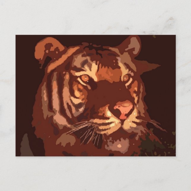 Blacklight Tiger Face Postcard (Front)