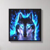 BLACKLIGHT WOLF CANVAS WALL DECORATION