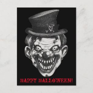 BlackLines Horror Happy Teeth Clown Postcard