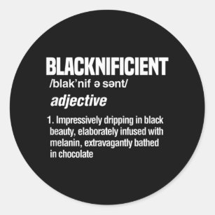 Blacknificent Black History Afro American African Classic Round Sticker
