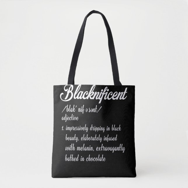 Blacknificent Black Pride Black History Month Tote Bag (Front)