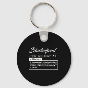 Blacknificent Definition Afro African American Bla Key Ring