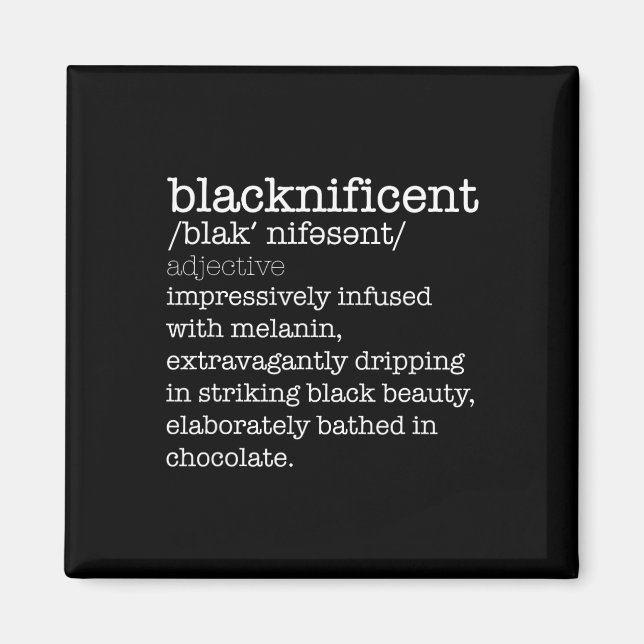 Blacknificent Dictionary Black History Month Meme  Magnet (Front)