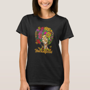 Blacknificent Floral Afro Hair Butterfly African A T-Shirt