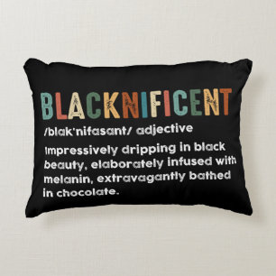 Blacknificent Funny Definition Black History Month Decorative Cushion