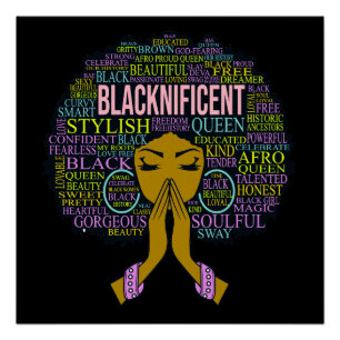 Blacknificient Black Praying Queen Melanin Sista Poster
