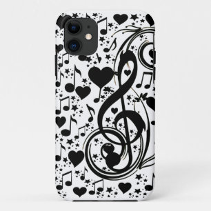 Blacknotes & Hearts_ iPhone 11 Case