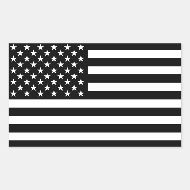 Blackout American Flag Rectangular Sticker (Front)