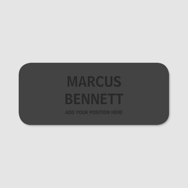 Blackout Minimal Modern Stylish Identity Design Name Tag (Front)