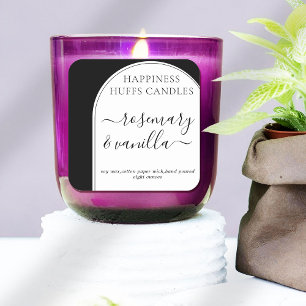 Blackout Minimal Script Candle Label Sticker
