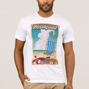 Blackpool beach seaside travel poster T-Shirt