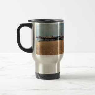 Blackpool beach travel mug
