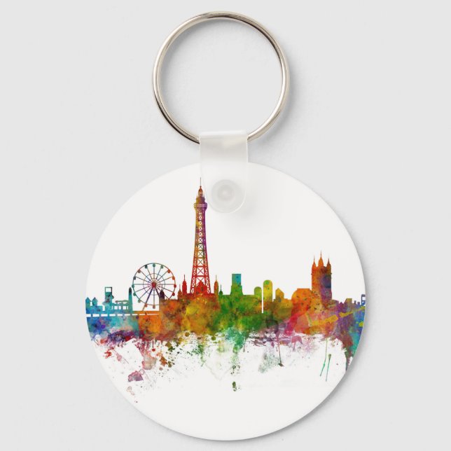 Blackpool England Skyline Key Ring (Front)
