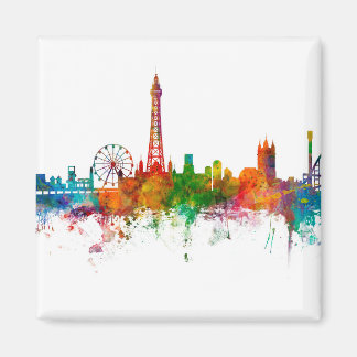 Blackpool England Skyline Magnet