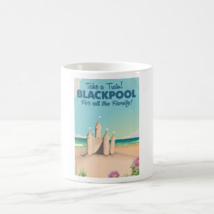 Blackpool,England vintage sandcastle travel poster Coffee Mug